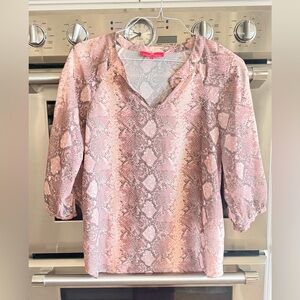 Elaine Turner Blush Snake Print Blouse